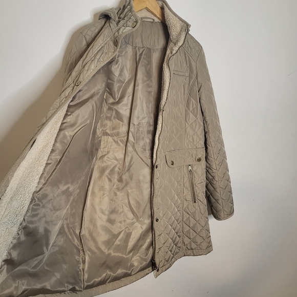 Ralph Lauren Lauren Quilted Taupe Jacket Size L - Picture 8 of 14